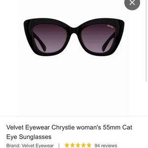 Velvet red tortoise cat eye sun glasses